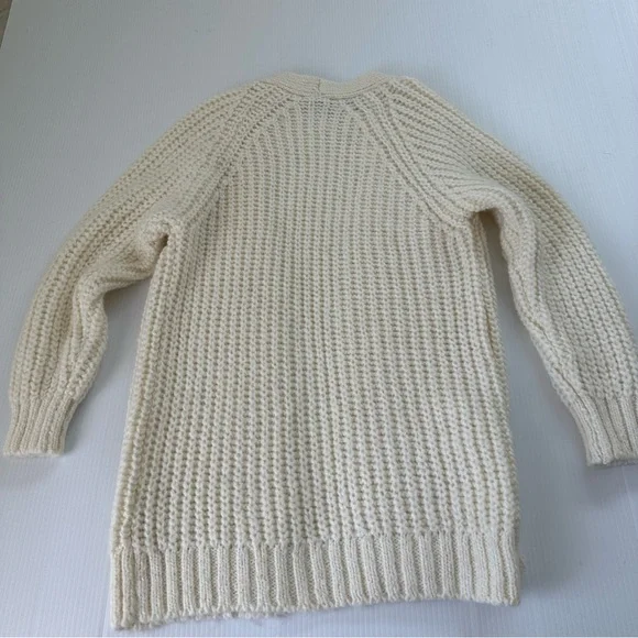 Zara Open Front Long Line Cardigan Cream, S - Picture 3 of 9